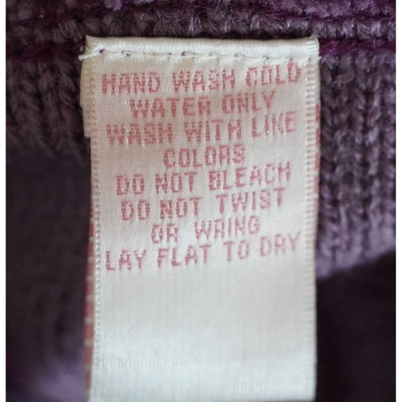 Y2K Derek Heart Vintage Purple Sweater Dress Juniors Size XL Crocheted Boho Heat - Picture 10 of 14